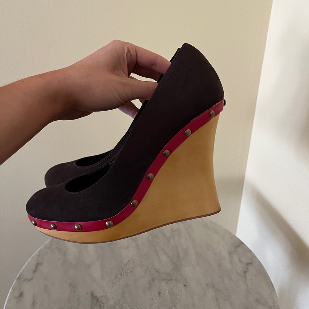 Colin Stuart Wood Heel Wedges Size 6.5 - image 3